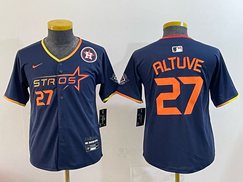 Youth 2025 Houston Astros #27 Altuve blue Nike MLB Jersey 0044->san diego padres->MLB Jersey